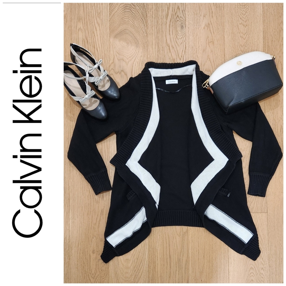 Colorblock Open Front Cardigan